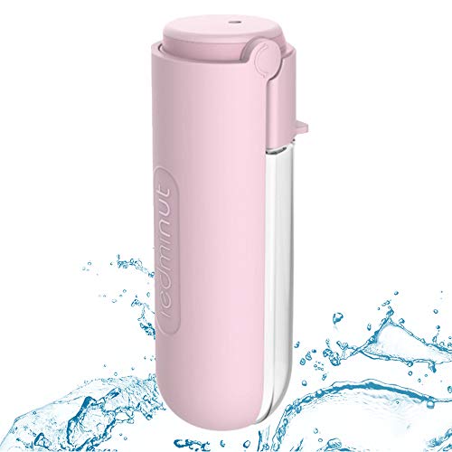 Dociote Botella de Agua para Perro, 420ml Botella Portátil de Agua Potable, para Mascotas para Caminar, Viajar al Aire Libre Senderismo Rosa