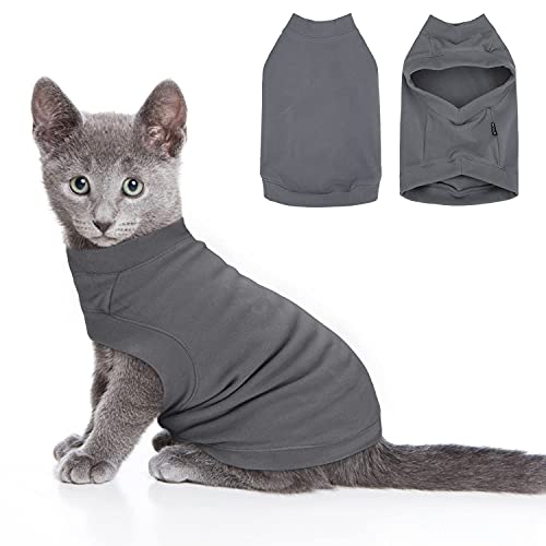 Dociote Jersey para Perro Camiseta Suave y Cálida de Invierno para Perros y Gatos de Forro Polar para Perros y Gatos Pequeños y Medianos Gris M