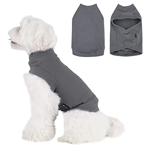 Dociote Jersey para Perro Camiseta Suave y Cálida de Invierno para Perros y Gatos de Forro Polar para Perros y Gatos Pequeños y Medianos Gris M