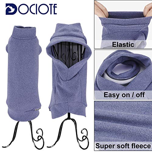 Dociote Jersey para Perro Pequeño- Ropa para Perros y Gato Chaleco Suéter para Invierno para Perro Mascotas pequeño y medianos L Azul grisáceo