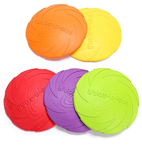 Dog Frisbee Discos blandos indestructibles - para perros grandes - Frisbees de goma para la formación - Servicio pesado para la recuperación, Tug de guerra, Captura ( Color : YELLOW , Size : XL 22CM )