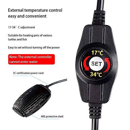 DONGKER Calefacción para acuario,Mini temperatura ajustable Varilla de Calentamiento antiexplosión,termostato de inmersión con indicador de temperatura LED para tanque de tortuga