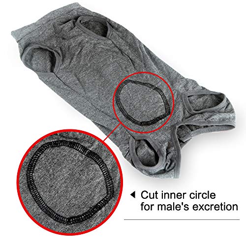 Dotoner Chaleco de recuperación para Perros y Gatos, Protector de heridas Abdominales, Ropa quirúrgica médica para Cachorros (XL, Gris)