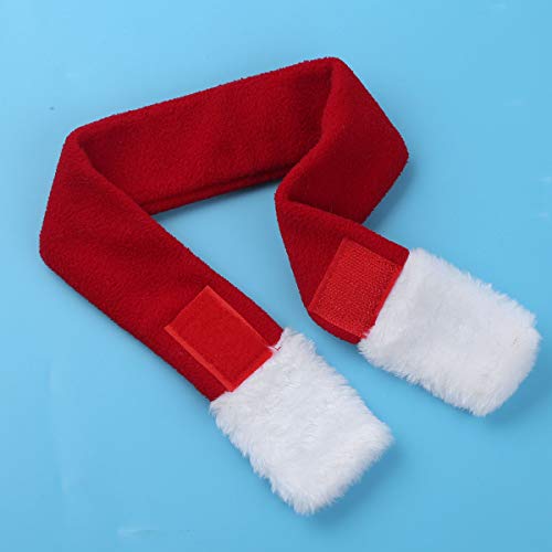 dPois Disfraz de Navidad para Mascotas Gatitos Perritos Pequeños Sombrero Bufanda Abrigo de Polar Cálido Dulce Regalo Festivo para Navidad Rojo B One Size