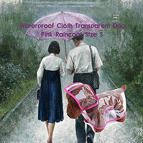 Dswe Impermeable Transparente Tela Impermeable Perro Rosa Talla S