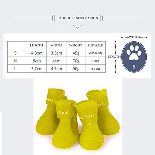 Ducomi Zampette - Zapatillas Impermeables para Perros - Cómodas y Fáciles de Poner - Protegen Las Patas de tu Mascota - Reducen el Riesgo de Infecciones en Caso de Heridas (M, Amarillo)