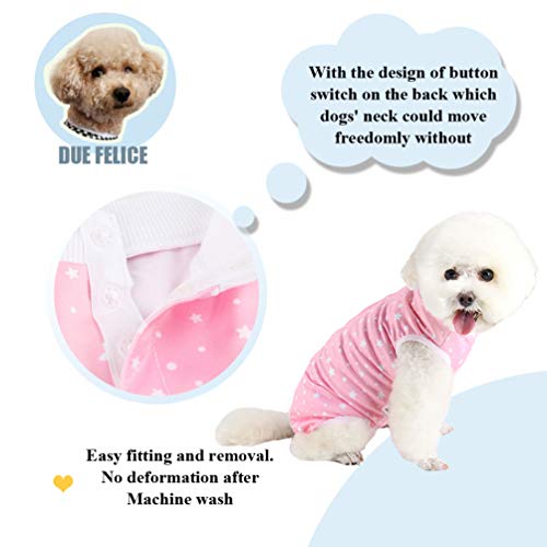 Due Felice Traje de recuperación quirúrgica profesional para perros, mono de gato para heridas abdominales, enfermedades de la piel, camiseta para interiores y mascotas, estrella rosa/XXL