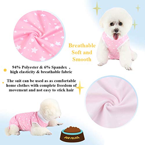 Due Felice Traje de recuperación quirúrgica profesional para perros, mono de gato para heridas abdominales, enfermedades de la piel, camiseta para interiores y mascotas, estrella rosa/XXL