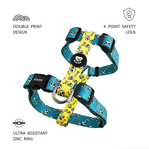 DUKIER - Arnés Clásico para Perros, Ajustable, Resistente, Accesorio Mascotas, contra Tirones, Skulls, Talla M