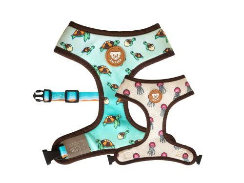 DUKIER - Arnés Reversible para Perros, Chaleco Antitirones, Mascotas, de Seguridad, Neopreno, Turtle, Talla L