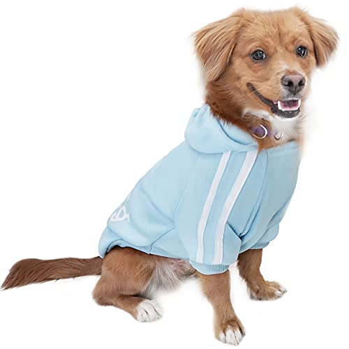 Eastlion Ropa Perro,Cálido Sudadera con Capucha para Perros Algodón Suéter Chaqueta Abrigo Costume Pullover para Mascota Pequeño Perro Gato (Azul Claro,2XL)