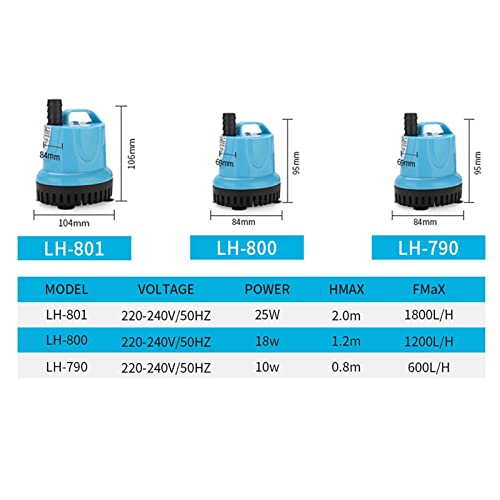 Ecoticfate Bomba Sumergible para Agua Limpia y Sucia - Bomba de Agua de Acuario, Bomba de Agua Sumergible portátil Control de Temperatura para Tanque de Peces de Acuario Estatuario hidropónico