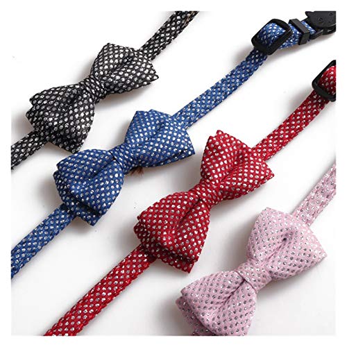 EKYJ Moda Lentejuelas Bowknot Gato Collares Punto patrón pequeño Perro Arco Corbata Ajustable Cachorro Gatito Accesorio Mascota Gatos Doggy Collar para Accesorios de Aseo de Perros y Gatos