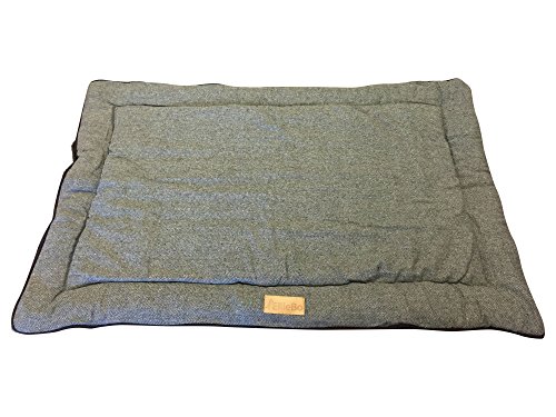 Ellie-Bo - Colchón Reversible de Tweed y Pelo sintético para Jaula o transportín para Perros, tamaño XXL (122 cm), Color Negro