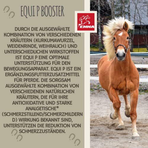 EMMA ⭐ Equi P Booster Horses, MSM, Corteza de Sauce, Sistema musculoesquelético y articulaciones, ligamentos tendinosos, cartílago, Agilidad para Personas Mayores 1 pc.