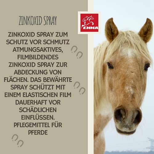 EMMA Spray de Zinc para Caballos I Spray para protección y Cobertura de heridas I para una óptima cicatrización de heridas I Spray de pomada 200ml