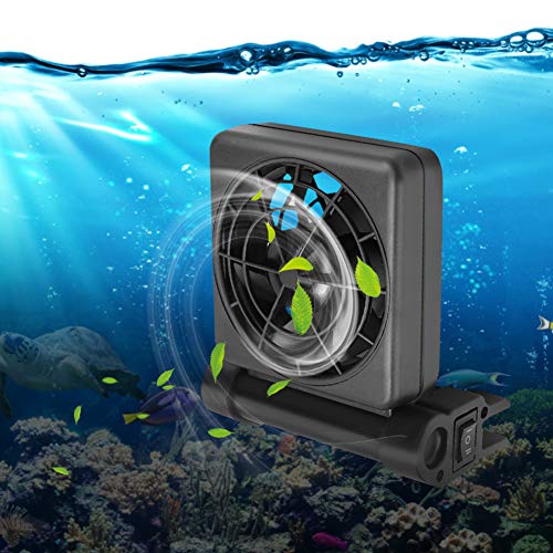 Enfriador de acuario, mini ventilador de enfriamiento de acuario ajustable de una sola cabeza de 100 grados, colgar en suministros de tanque de peces enfriador, ultra silencioso(Enchufe de la UE)