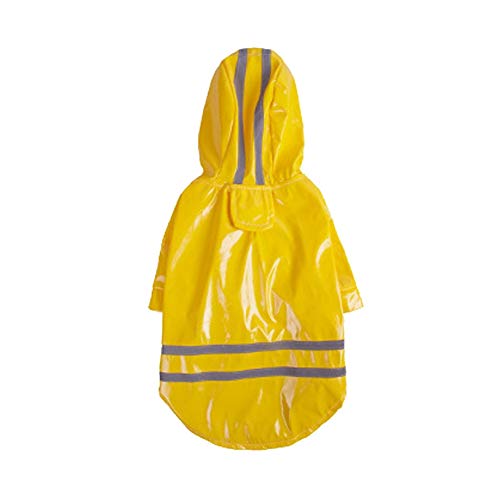 Eogrokerr Chubasquero para perros de mascotas, chaqueta ligera para lluvia, chaqueta impermeable a la moda con tiras reflectantes seguras para mascotas pequeñas y medianas (XL, rosa)