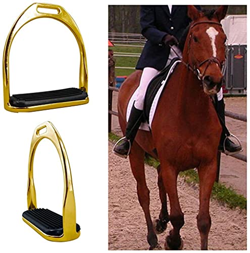 Estribos seguridad Acero inoxidable para montar caballo, Bnwt de acero inoxidable para montar a caballo, Estribo para montar caballo alta resistencia almohadilla goma antideslizante