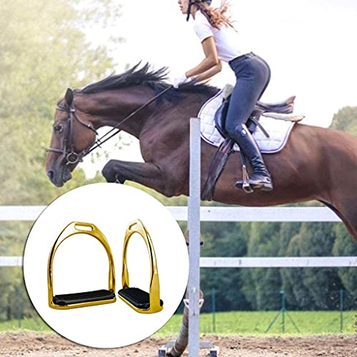 Estribos seguridad Acero inoxidable para montar caballo, Bnwt de acero inoxidable para montar a caballo, Estribo para montar caballo alta resistencia almohadilla goma antideslizante