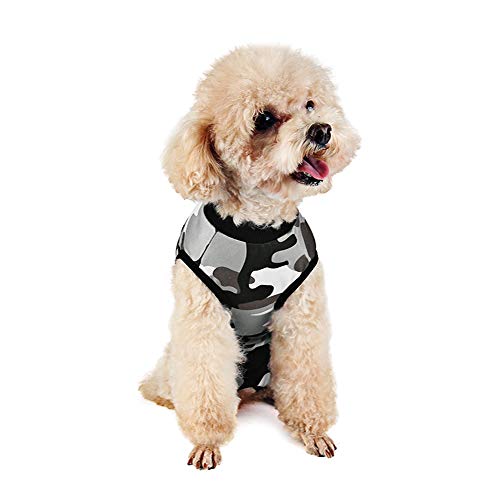 Etdane Traje de recuperación para perros y gatos después de la cirugía, chaleco postoperatorio para mascotas, camisa de cono alternativo E-Collar protector de heridas abdominales camuflaje XXL