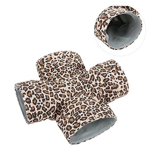 Evonecy Túnel para Mascotas, Tela de Lona con Patrón de Leopardo, Túnel de Canales Múltiples Y Tubos para Mascotas, Lugar Oculto para Jaula para Mascotas para Animales Pequeños(Piedra)