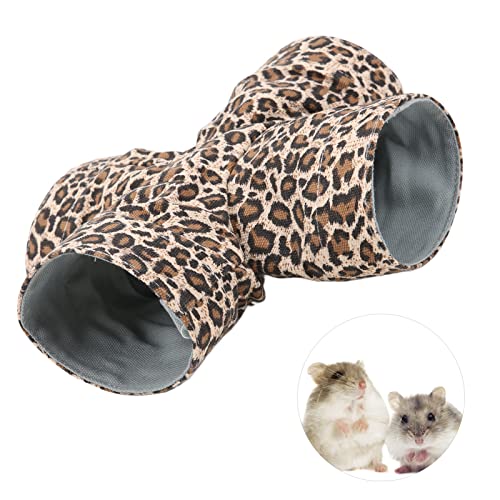 Evonecy Túnel para Mascotas, Tela de Lona con Patrón de Leopardo, Túnel de Canales Múltiples Y Tubos para Mascotas, Lugar Oculto para Jaula para Mascotas para Animales Pequeños(Piedra)