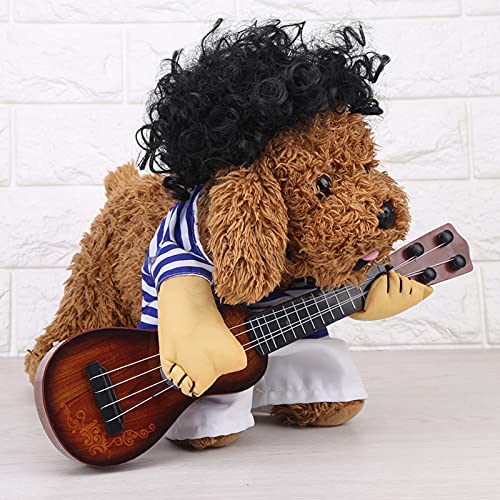 EVTSCAN Disfraz de Guitarra para Mascotas, Disfraces para Perros, Guitarrista, Jugadores, Trajes para Halloween, Navidad, Fiesta de Cosplay, Ropa Divertida para Gatos(M)