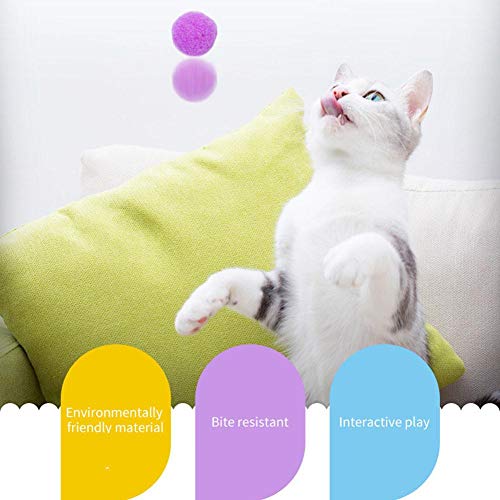 Exuberanter Bolas de gato suaves - Coloridas de felpa para arañar bolas de Mascotas Masticar Juguetes de la Bola Resistente a la Mordedura Juguetes de Entrenamiento de Color Bouncy Bolas 30