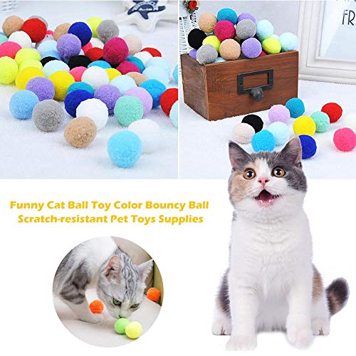 Exuberanter Bolas de gato suaves - Coloridas de felpa para arañar bolas de Mascotas Masticar Juguetes de la Bola Resistente a la Mordedura Juguetes de Entrenamiento de Color Bouncy Bolas 30