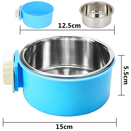 FANDE 2PCS Comedero Perro, Animales Domésticos Colgantes Jaula Extraíble Comedero 2 en 1 Colgando Cuenco Comedero para Gatos Perros Conejos