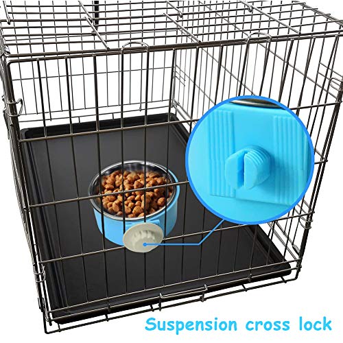 FANDE 2PCS Comedero Perro, Animales Domésticos Colgantes Jaula Extraíble Comedero 2 en 1 Colgando Cuenco Comedero para Gatos Perros Conejos