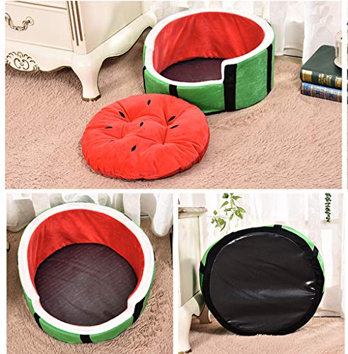 FAPROL Cama para Gatos, Gatos Grandes Y Perros Pequeños, Camas Rojas Cálidas para Mascotas, Cama para Cachorros Cómoda Y Lavable, Sofá De Diseño De Sandía para Casa L