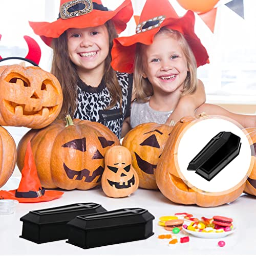 FAVOMOTO 2Pcs Ataúd de Juguete de Plástico Caja de Ataúd de Joyería Caja de Regalo de La Casa Encantada de Halloween Apoyos para El Ataúd para Mascotas Halloween Artesanía Merienda