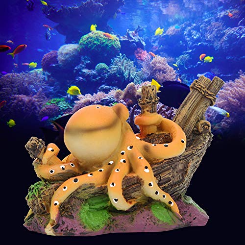 Fdit Acuario Pulpo Adornos Realista Animales Marinos de Peluche Modelo Pulpo Artificial Paisaje de simulación submarina para Betta Pequeños lagartos Tortugas