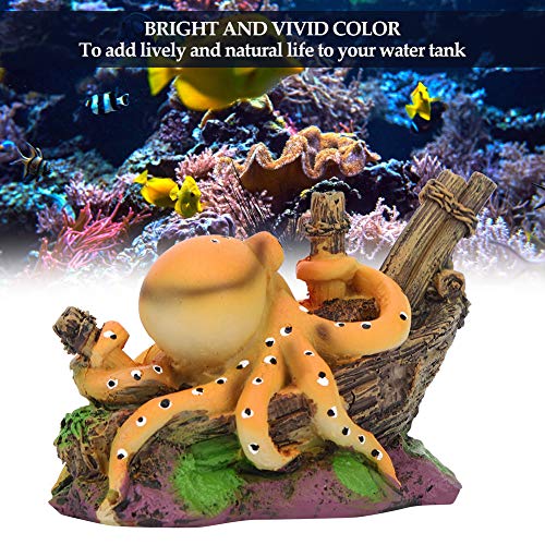 Fdit Acuario Pulpo Adornos Realista Animales Marinos de Peluche Modelo Pulpo Artificial Paisaje de simulación submarina para Betta Pequeños lagartos Tortugas