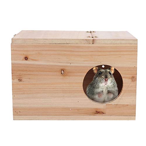 Fdit Caja de cría de hámster Cría de Loros Caja de Nido Ventana Abierta a la Izquierda Caja de incubación de Madera de Aves de Gran tamaño para Ardilla de Chinchilla de Animales pequeños