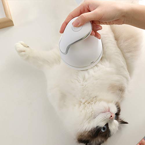 Fdit Masajeador eléctrico para Mascotas Gatos Perros Pata Masajeador de Cabeza 3D Masajeador de Cabeza de Gato Carga USB Masajeador eléctrico para Mascotas(Blanco)