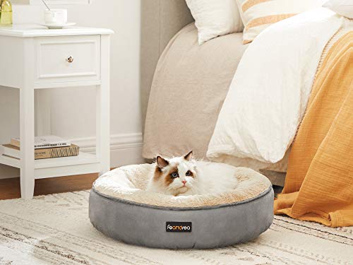 FEANDREA Cesta de Perros Redonda, Cama Redonda, ø 50 cm, Gris Claro PGW050G01