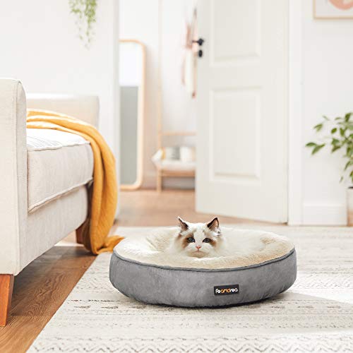 FEANDREA Cesta de Perros Redonda, Cama Redonda, ø 50 cm, Gris Claro PGW050G01