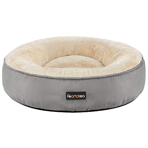 FEANDREA Cesta de Perros Redonda, Cama Redonda, ø 50 cm, Gris Claro PGW050G01