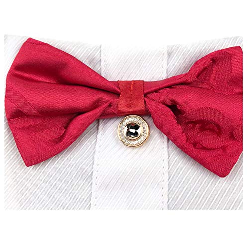 FeiLuo Bandana para Perro Pet Pañuelo de Triangle Ajustable Reversible Esmoquin Traje de Perros de la Novedad Bow Tie Suit Pañuelos para Cachorro y Gato (Pajarita Roja)