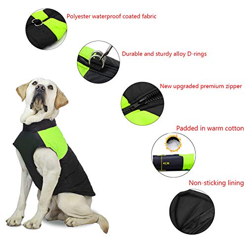 FEimaX Abrigo para Perro Impermeable Chaqueta Cálido de Invierno y Otoño, Ropa de Algodón para Perros Pequeños Medianos y Grandes Mascotas Chaleco de Cachorro y Gato para Clima Frio