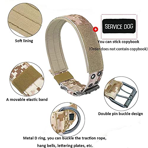 FEimaX Collar De Perro Táctico Collar De Perro De Nylon Antidesgaste De Entrenamiento Ajustable Militar con Doble Hebilla De Anillo En D De Metal para Perros Pequeños Medianos y Grandes (Negro, M)