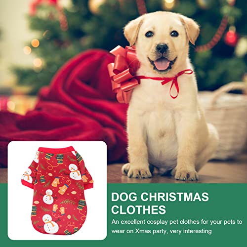 Feliz Navidad Perro Abrigo Disfraz: Muñeco de Nieve Rojo Puppy Hoodie Xmas Pet Winter Ropa de Peluche Vestido de Vacaciones para Perros Cat Pet Pet Pet Screen (M Tamaño)