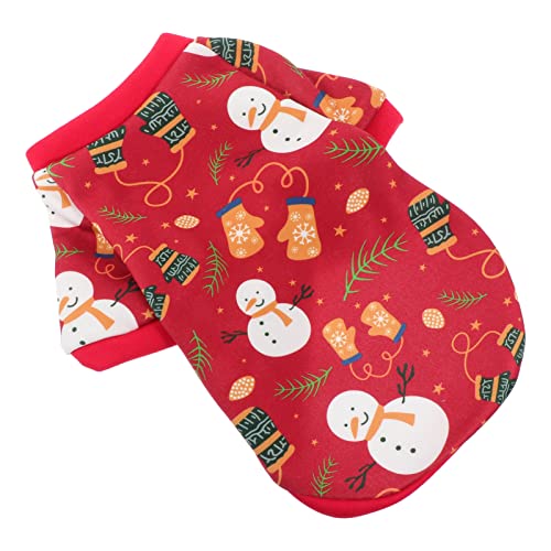 Feliz Navidad Perro Abrigo Disfraz: Muñeco de Nieve Rojo Puppy Hoodie Xmas Pet Winter Ropa de Peluche Vestido de Vacaciones para Perros Cat Pet Pet Pet Screen (M Tamaño)