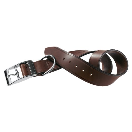 Feplast 75130058 Collar para Perros VIP C15/27, Robusto Cuero de Toro, Fácil de Regular, A: 22 x 27 Cm - B: 15 Mm Marrón