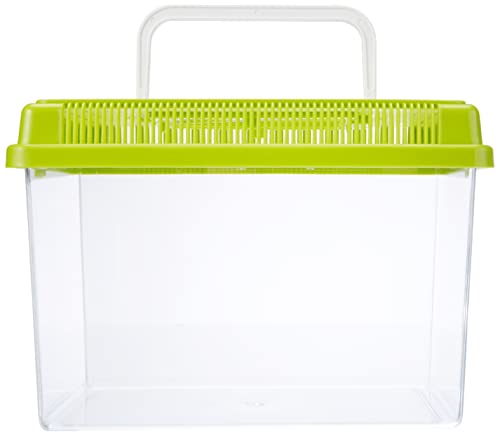 Ferplast Acuario de plástico para Peces Geo Medium Tanque de 2,5 L, Acuario terrario Insectos y Tortugas, Plástico, Rejillas de ventilación, Asa para el Transporte, 23,2 x 15,3 x h 16,6 cm Verde