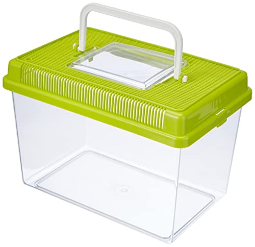 Ferplast Acuario de plástico para Peces Geo Medium Tanque de 2,5 L, Acuario terrario Insectos y Tortugas, Plástico, Rejillas de ventilación, Asa para el Transporte, 23,2 x 15,3 x h 16,6 cm Verde