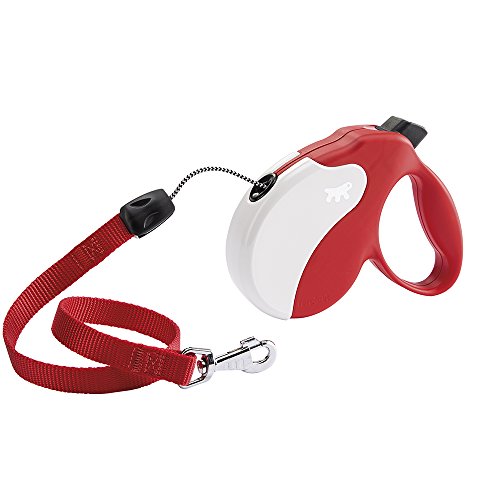 Ferplast - Correa Extensible para Perros Amigo Cord S, Cordón retráctil, 5 m, máx. 15 kg, Rojo